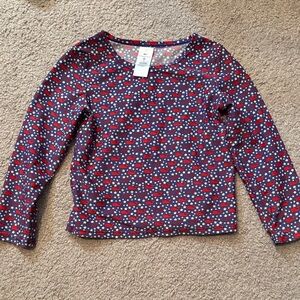 Vineyard Vines Navy Long-Sleeve Swim Tee with Red Whale & White Star Pattern